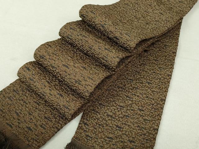 平和屋着物●男性　角帯　紬地　霞文　正絹　逸品　DAAT7776ob