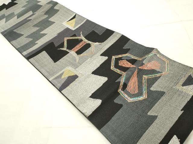 平和屋着物○六通柄袋帯 スリーシーズン 春夏秋 櫛織 抽象