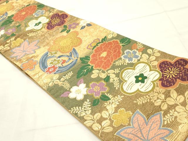 平和屋着物○ファッションデザイナー 花井幸子 六通柄袋帯 雪輪松文