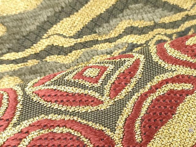 平和屋着物○六通柄袋帯 唐草花菱文 金糸 正絹 逸品 DAAT7871ob