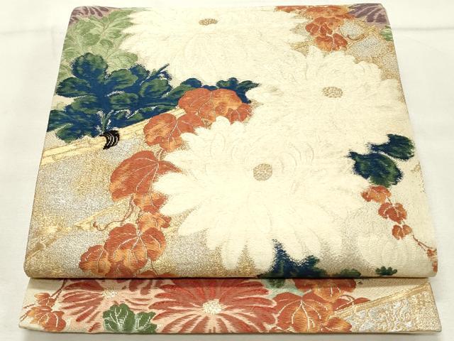 平和屋着物□アンティーク 大正ロマン 両面 全通柄袋帯 引き抜き帯