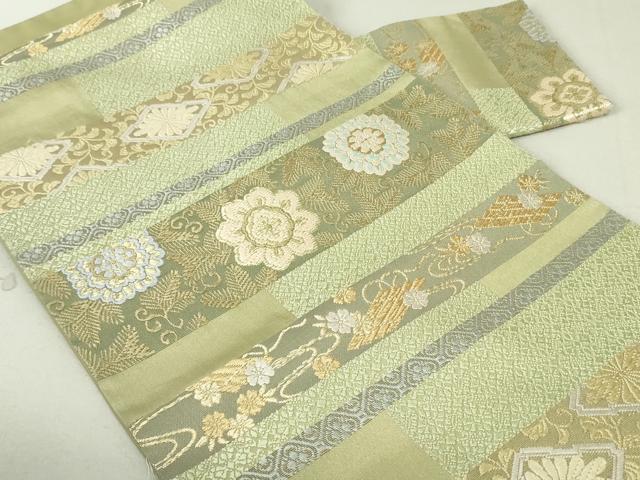 平和屋着物●つけ帯　唐織　花唐草間道　金糸　正絹　逸品　DAAT7904ob 平和屋着物○つけ帯 唐織 花唐草間道 金糸 正絹 逸品 DAAT7904ob