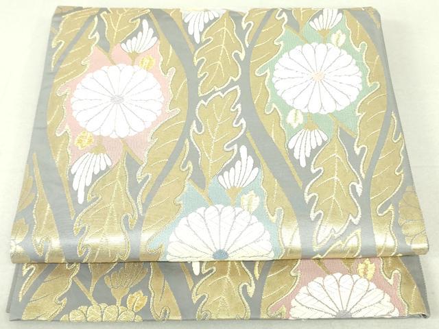 平和屋着物○全通柄九寸名古屋帯 型染 文字文 鬼しぼ縮緬 正絹 逸品