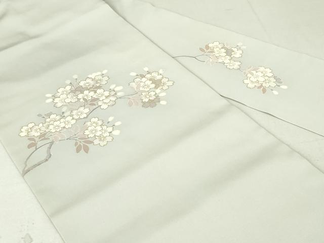 平和屋着物○塩瀬 九寸名古屋帯 枝桜文 金彩 正絹 逸品 DAAT7933obの