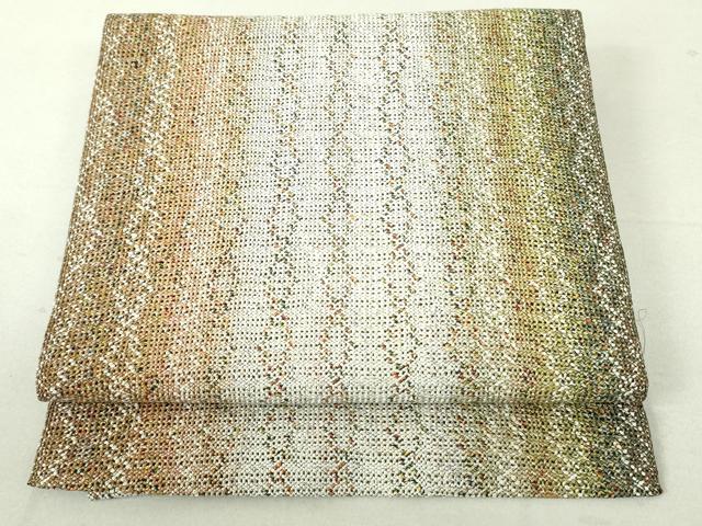 平和屋着物○八寸名古屋帯 組織 霞間道 金糸 正絹 逸品 DAAT7941ob