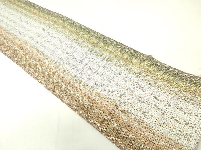 平和屋着物○八寸名古屋帯 組織 霞間道 金糸 正絹 逸品 DAAT7941ob