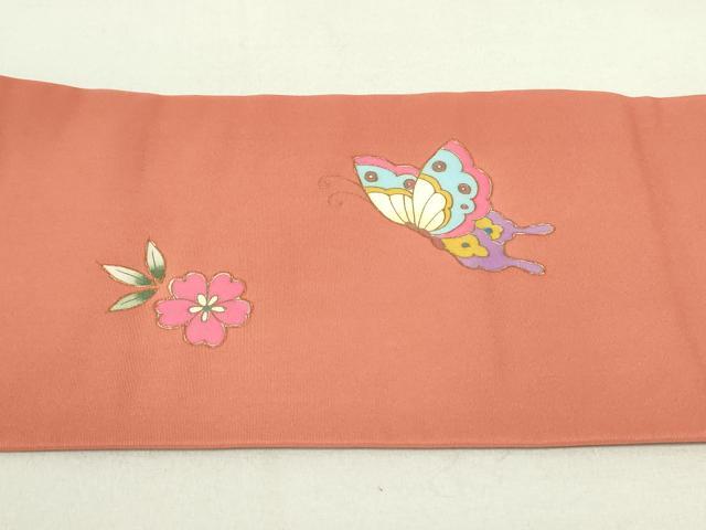 平和屋着物○塩瀬 九寸名古屋帯 花鳥文 金彩 正絹 逸品 DAAT7985ob