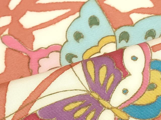 平和屋着物○塩瀬 九寸名古屋帯 花鳥文 金彩 正絹 逸品 DAAT7985ob