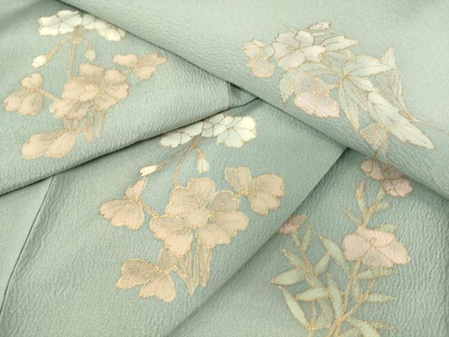 平和屋着物▽上質な小紋 単衣 草花文 金彩 正絹 逸品 DAAT9672az