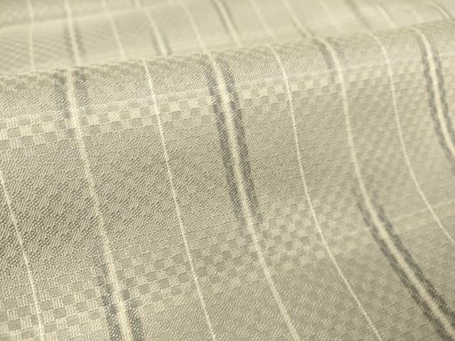 平和屋着物▽上質な紬 単衣 市松綾織 格子 正絹 逸品 DAAT9109az