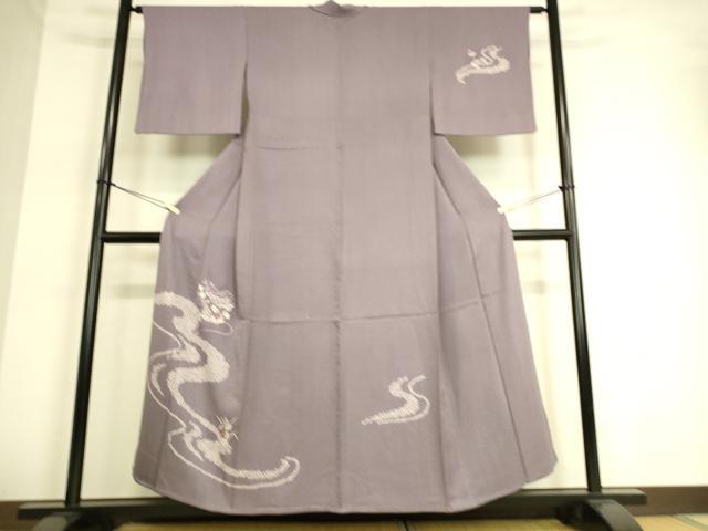 平和屋着物▽訪問着　単衣　刺繍　絞り　貝桶花文　正絹　逸品　DAAT9123az