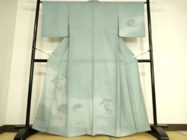 平和屋着物▽訪問着　無双　紗袷　紗×絽　人物楽器文　暈し染め　金彩　正絹　逸品　DAAT9130az