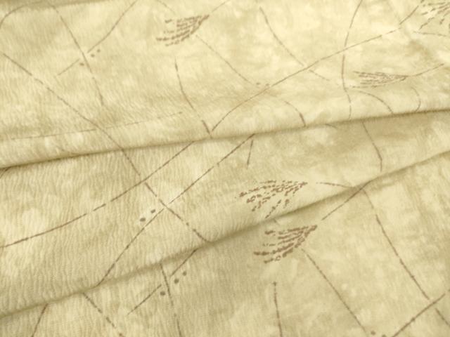 平和屋着物▽上質な小紋　単衣　草葉文　正絹　逸品　DAAT9141az