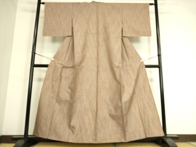 平和屋着物▽上質な紬 単衣 縞 正絹 逸品 未使用 DAAT9145az