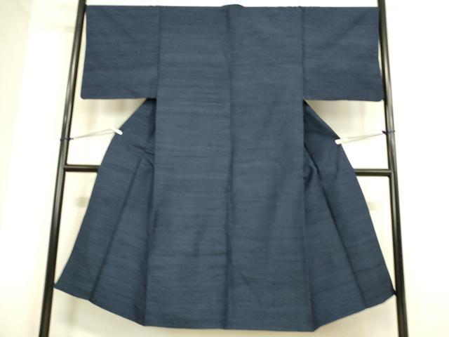 平和屋着物▽男性　紬　単衣　アンサンブル　霞文　濃藍色　正絹　逸品　DAAT9149az_1