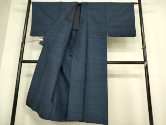 平和屋着物▽男性　紬　単衣　アンサンブル　霞文　濃藍色　正絹　逸品　DAAT9149az_2