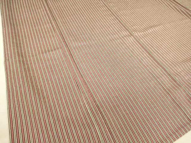 平和屋着物▽上質な紬 単衣 縞 正絹 逸品 DAAT9173az