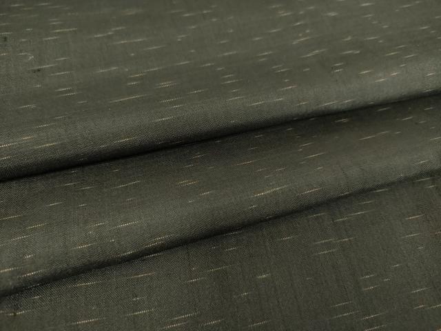 平和屋着物▽上質な紬　単衣　絣文　黒地　正絹　逸品　DAAT9180az