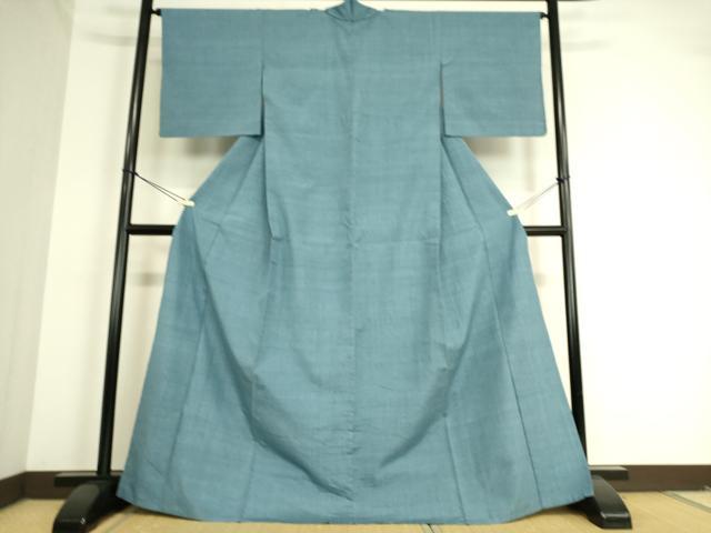 平和屋着物▽結城紬　単衣　薄縹色　正絹　逸品　DAAT9195az 平和屋着物▽結城紬 単衣 薄縹色 正絹 逸品 DAAT9195az