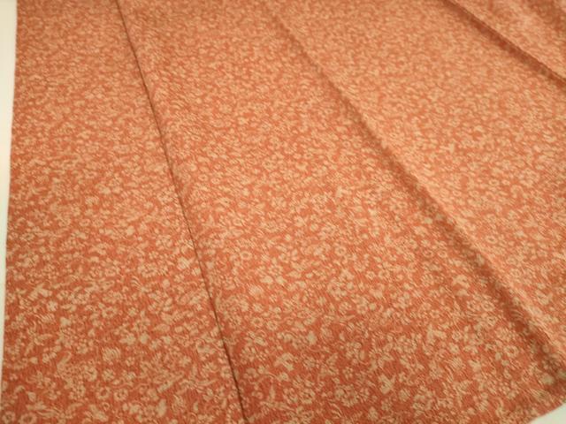 平和屋着物▽上質な小紋 単衣 花鳥文 鬼しぼ縮緬 正絹 逸品 