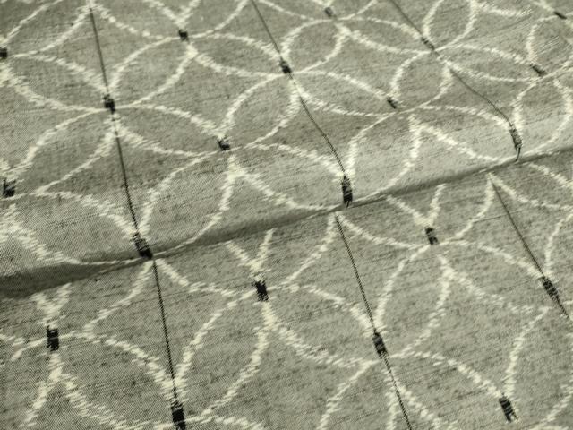 平和屋着物▽上質な紬　単衣　七宝文　正絹　逸品　DAAT9209az