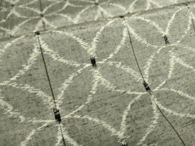 平和屋着物▽上質な紬　単衣　七宝文　正絹　逸品　DAAT9209az