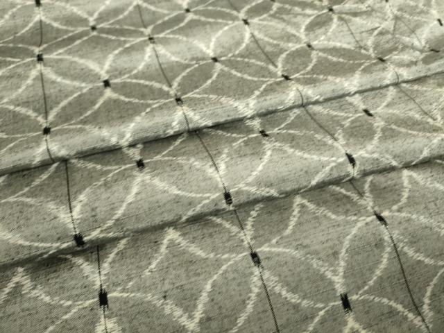 平和屋着物▽上質な紬　単衣　七宝文　正絹　逸品　DAAT9209az