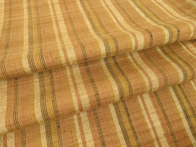 平和屋着物▽上質な紬　単衣　縞　正絹　逸品　DAAT9222az