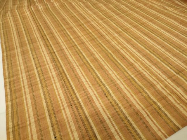 平和屋着物▽上質な紬　単衣　縞　正絹　逸品　DAAT9222az_3