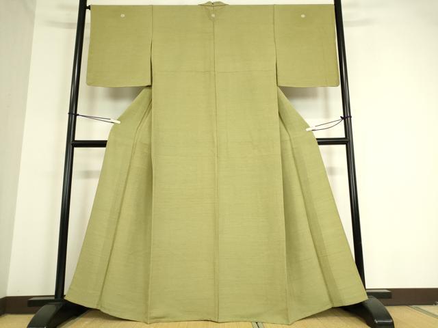 平和屋着物▽上質な紬　単衣　柳茶色　正絹　逸品　DAAT9225az 平和屋着物▽上質な紬 単衣 柳茶色 正絹 逸品 DAAT9225az