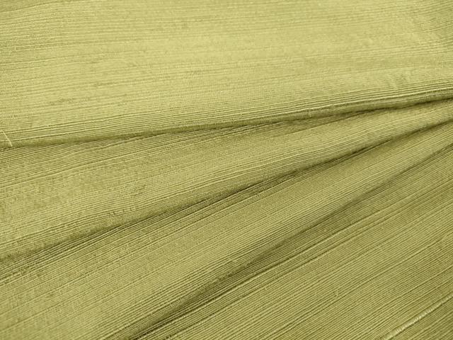 平和屋着物▽上質な紬　単衣　柳茶色　正絹　逸品　DAAT9225az