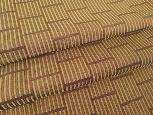 平和屋着物▽上質なお召　単衣　変わり格子　正絹　逸品　DAAT9228az