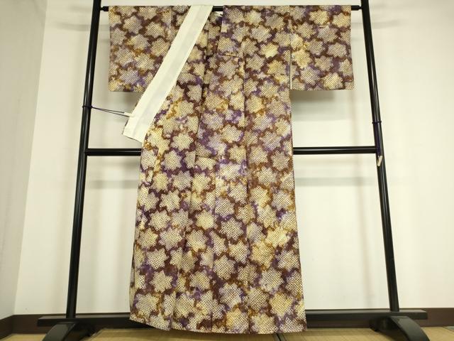 平和屋着物○上質な小紋 絞り 舞花文 金彩 正絹 逸品 未使用 AAAT5182ck