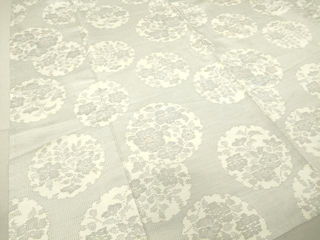 平和屋着物▽本場大島紬 白大島 単衣 雪輪花文 正絹 逸品 DAAT9231az