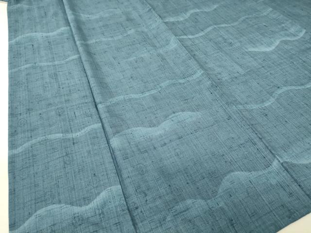 平和屋着物▽上質な紬 単衣 横段霞文 正絹 逸品 DAAT9234az