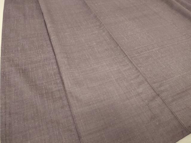 平和屋着物▽上質な紬 単衣 葡萄鼠色 正絹 逸品 DAAT9240az