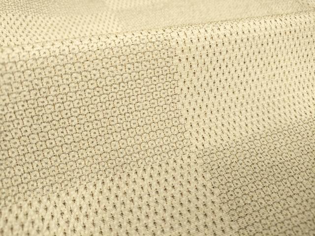 平和屋着物▽本塩沢 単衣 格子 110亀甲 正絹 逸品 DAAT9345az 紬