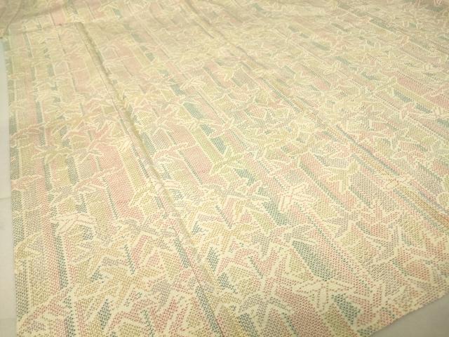 平和屋着物▽上質な紬 単衣 笹竹文 正絹 逸品 DAAT9365az 【公式通販】