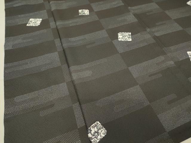 平和屋着物▽小紋　単衣　色紙花文　黒地　洗える着物　DAAT9369az 平和屋着物▽小紋 単衣 色紙花文 黒地 洗える着物 DAAT9369az 小紋