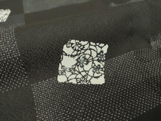 平和屋着物▽小紋　単衣　色紙花文　黒地　洗える着物　DAAT9369az 平和屋着物▽小紋 単衣 色紙花文 黒地 洗える着物 DAAT9369azの通販は