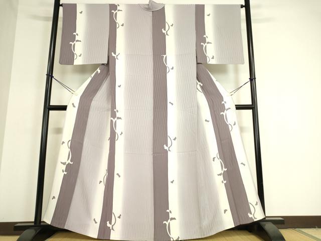 平和屋着物▽上質な小紋　単衣　銀杏間道　暈し染め　正絹　逸品　DAAT9381az