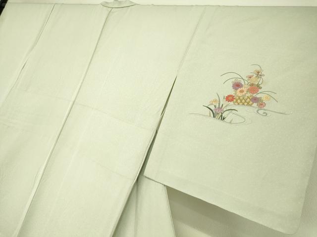 平和屋着物▽訪問着　単衣　総刺繍　花車文　金糸　正絹　逸品　DAAT9385az_3