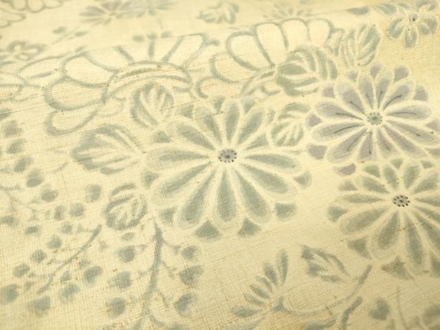 平和屋着物▽上質な小紋 単衣 紬地 花松文 正絹 逸品 DAAT9478az