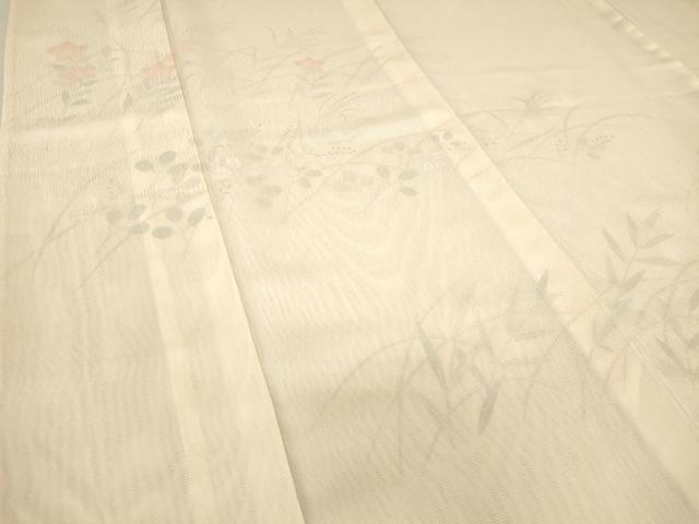 平和屋着物▽訪問着 無双 紗袷 紋紗×絽 萩に桔梗