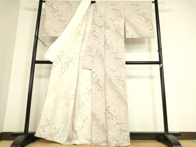 平和屋着物▽上質な小紋 単衣 墨流し文様 正絹 逸品 DAAR5499du 平和屋