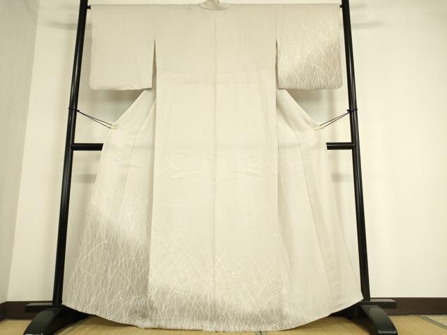 平和屋着物▽訪問着　単衣　駒刺繍　露芝文　暈し染め　銀彩　正絹　逸品　DAAT9506az