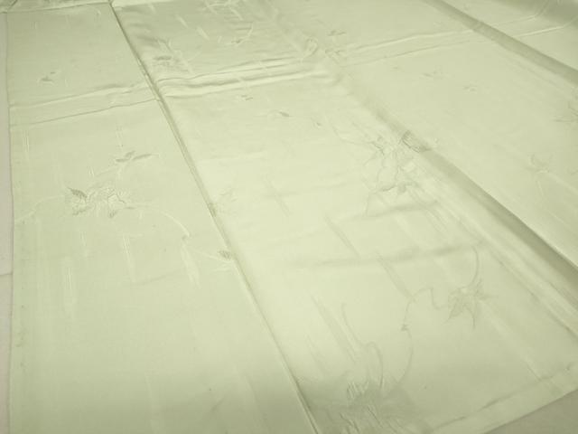 平和屋着物▽上質な色無地 単衣 草花地紋 青磁鼠色 正絹