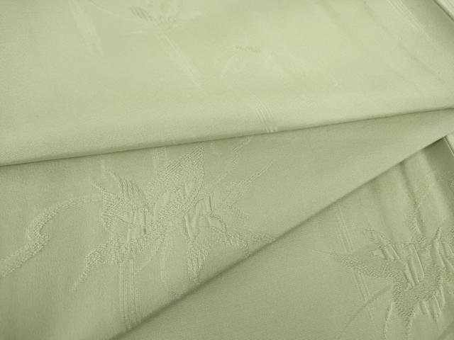 平和屋着物▽上質な色無地　単衣　草花地紋　青磁鼠色　正絹　逸品　DAAT9648az