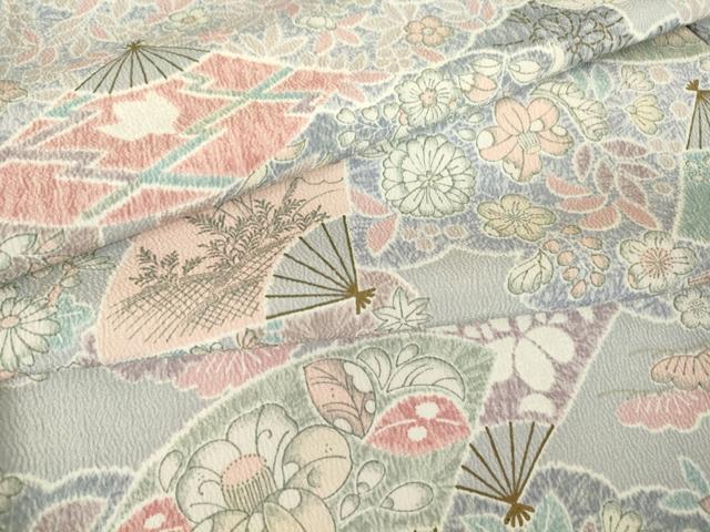 平和屋着物▽小紋　単衣　辻が花　金彩　洗える着物　DAAT9650az