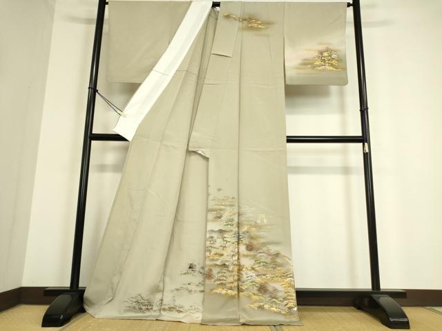 平和屋着物▽訪問着　単衣　作家物　日本三景　宮島　暈し染め　金銀彩　正絹　逸品　DAAT9652az_1